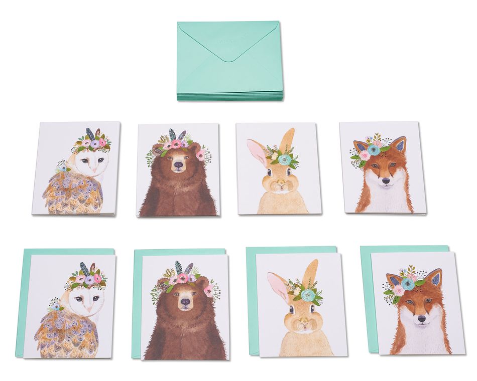 Woodland Animals Boxed Cards and Envelopes, 20-Count