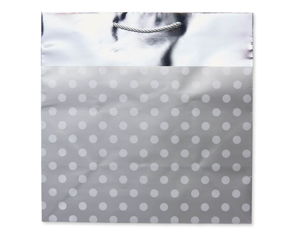 Extra-Large Silver Dots with Foil Gift Bag