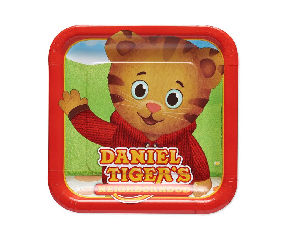 Toys 5973196 American Greetings American Greetings Daniel Tiger 8-Count Dessert Square Plate,