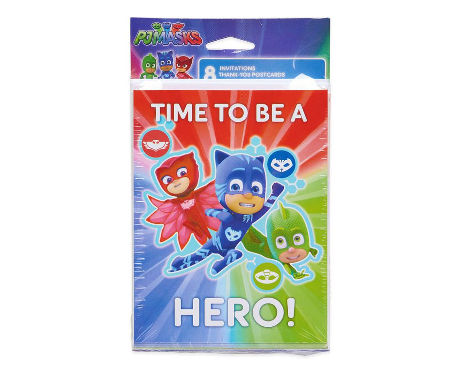 PJ Masks Invite and Thank-You Combo Pack, 8 Count
