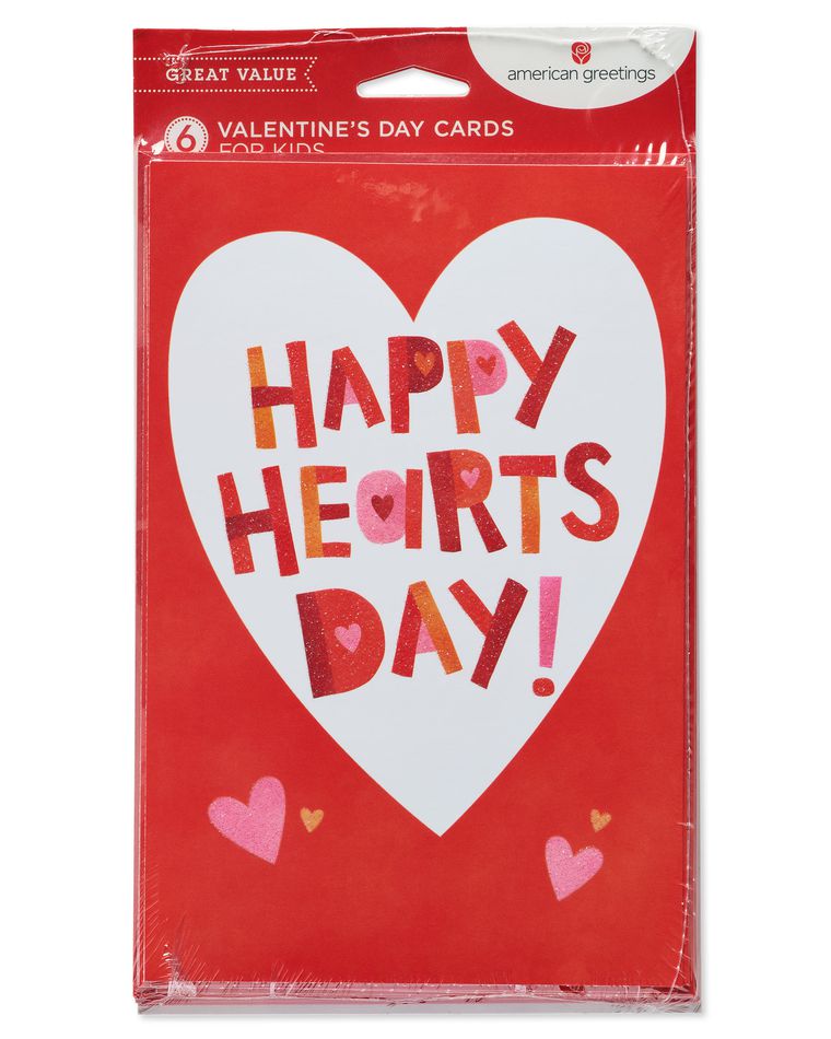 Happy Hearts Day Valentine's Day Card, 6-Count