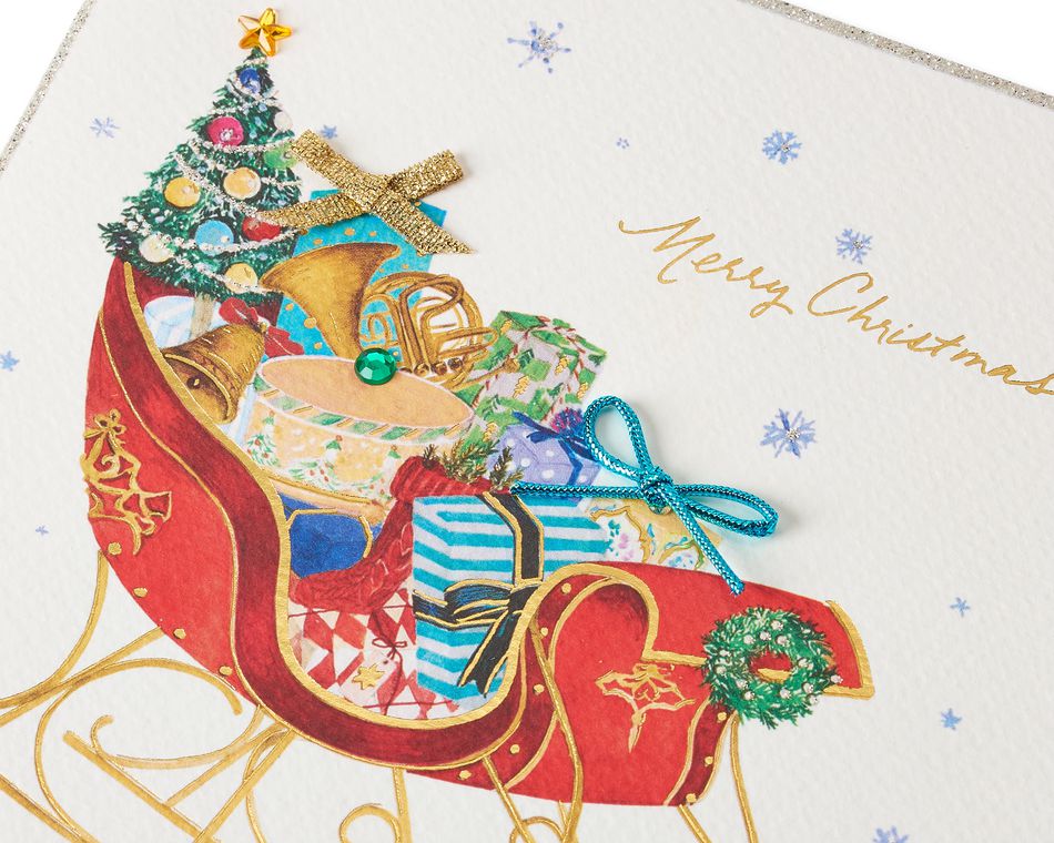 Sleigh with Presents Christmas Greeting Card 