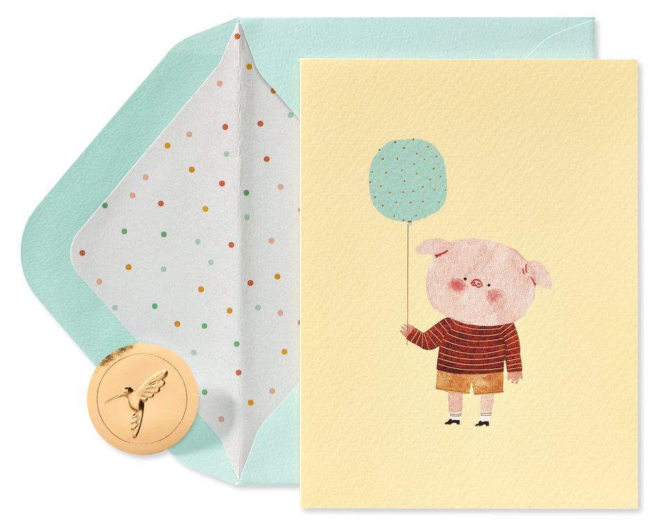 Little Piggy Birthday Greeting Card
