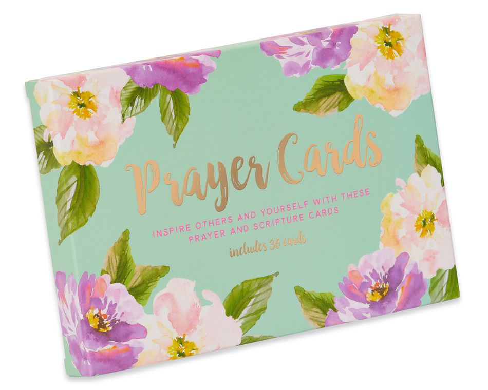 Eccolo Christian Collection Prayer Cards Mint Floral, 36-Count