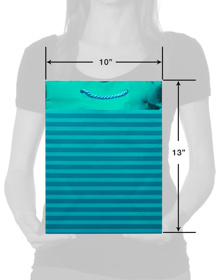 Medium Teal Geometric Pattern with Foil Gift Bag