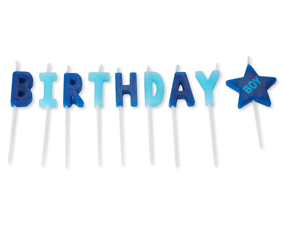 Boy Birthday Toothpick Candles, 9-Count