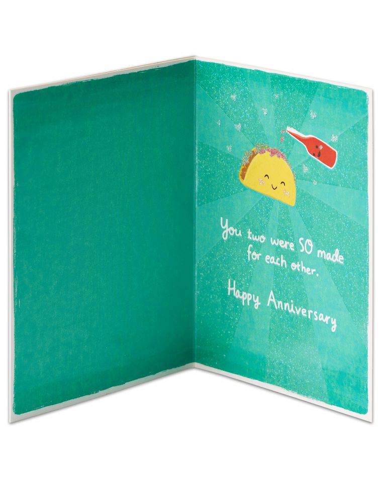 Taco and Hot Sauce Anniversary Card
