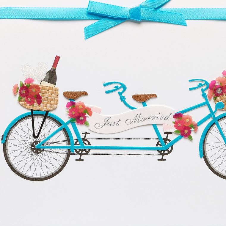 Tandem Bike Wedding Greeting Card