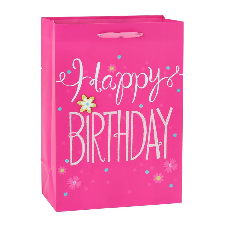 Small Gift Bag, Pink Happy Birthday