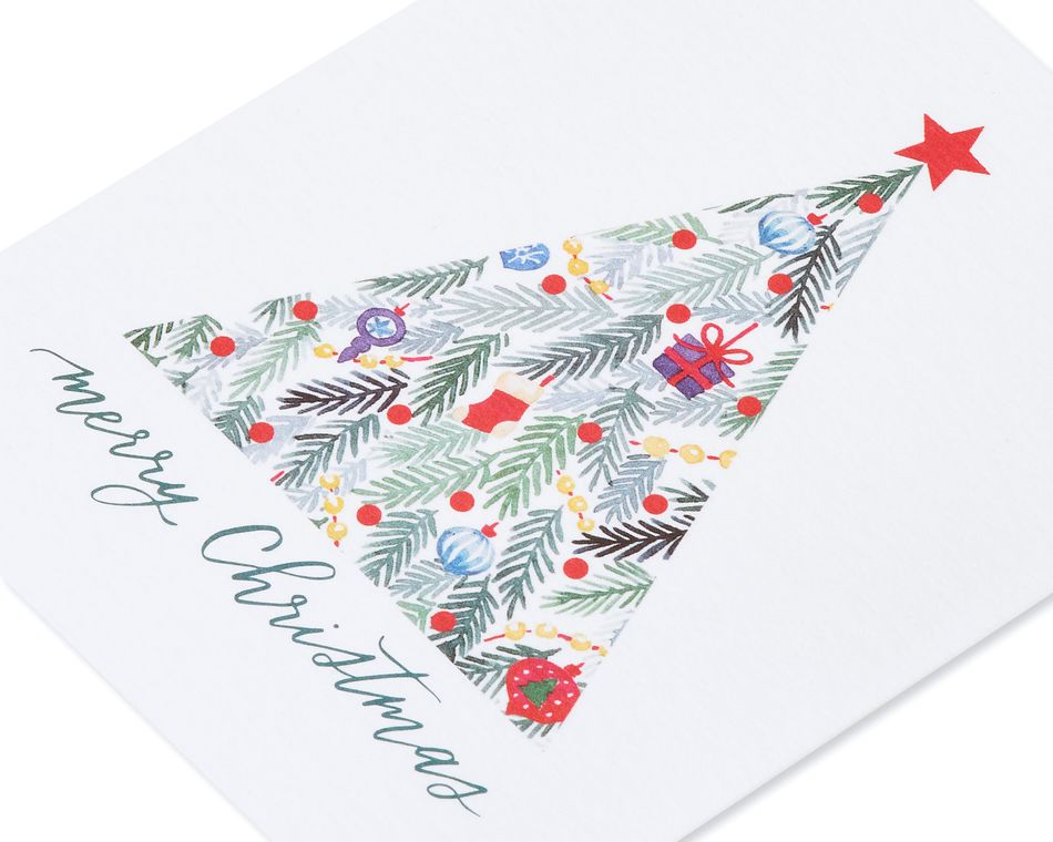Merry Christmas Tree Christmas Cards Boxed, 20-Count