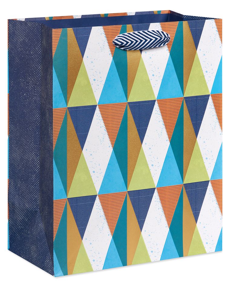 Geometric Pattern Large Father's Day Gift Bag, 1 Bag