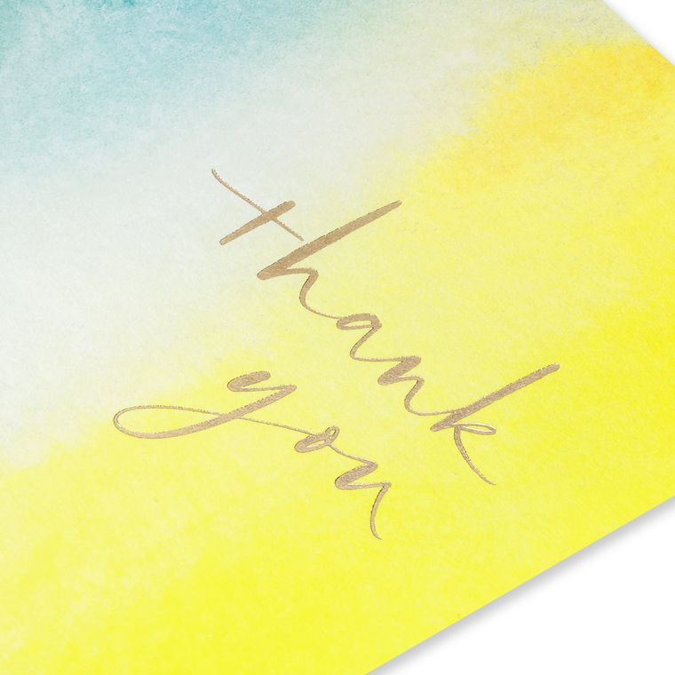 Abstract Watercolors Blank Thank You Greeting Card