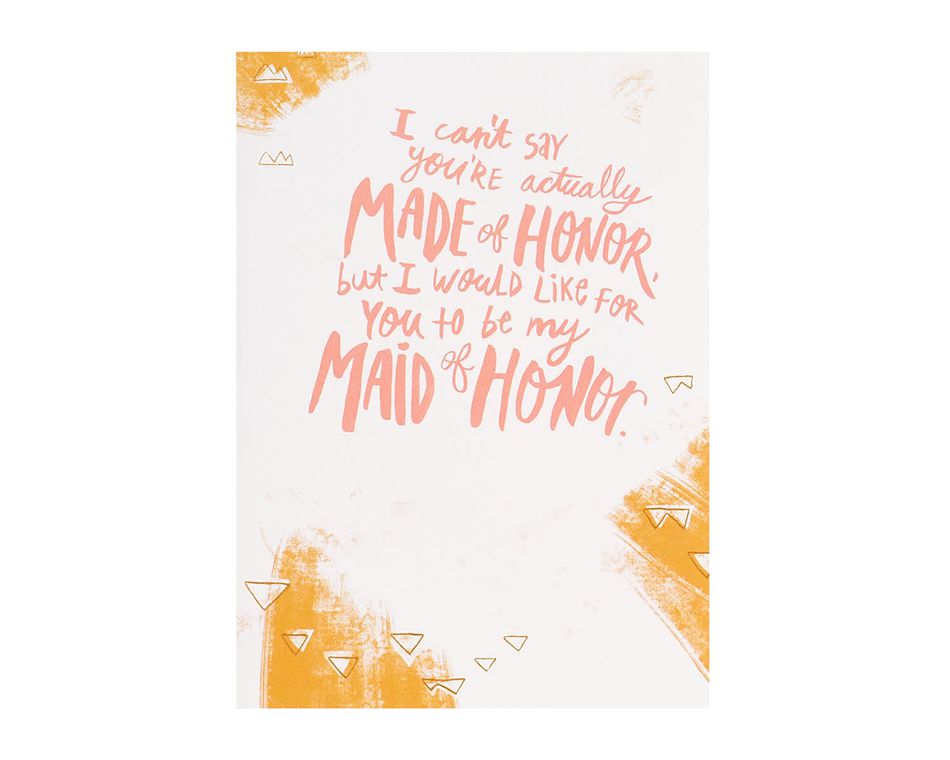 Made Of Honor Wedding Card, Will You Be My Maid Of Honor