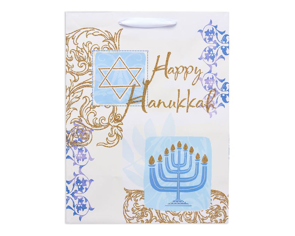 medium happy hanukkah gift bag
