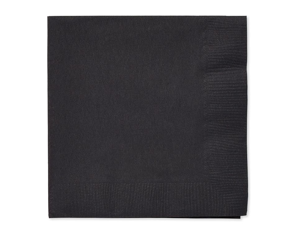 Black Paper Beverage Napkins, 50-Count