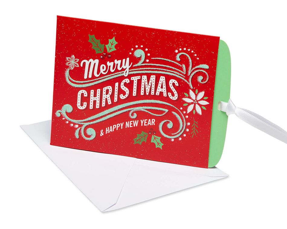 Christmas Gift Card Holder Boxed Cards and White Envelopes, 8-Count