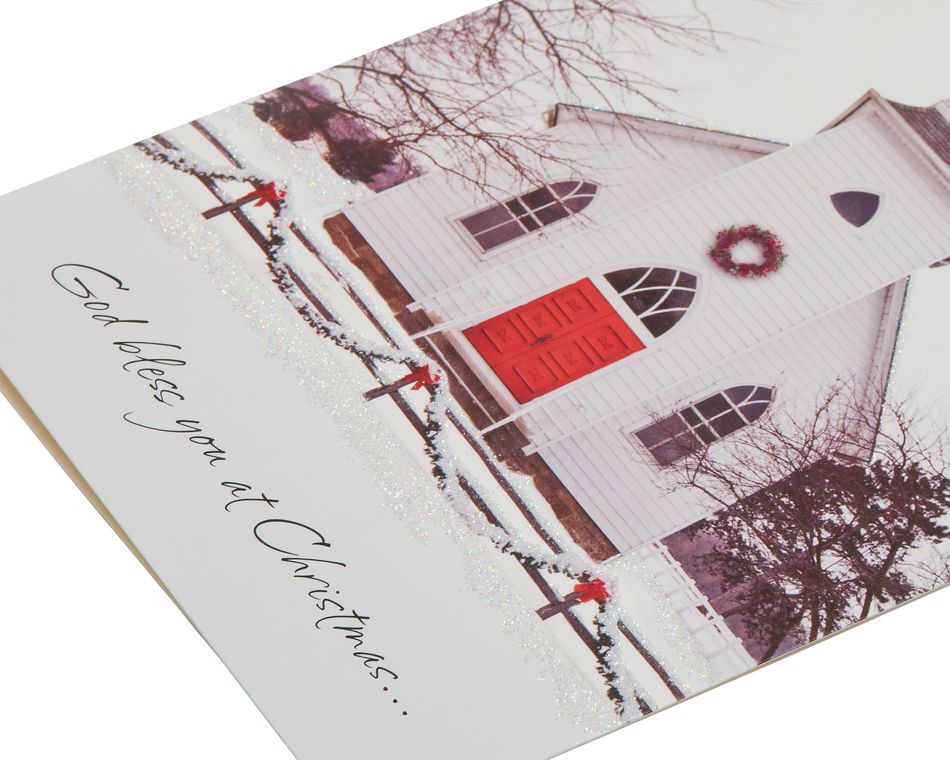 Snowy Church Christmas Boxed Cards, 14 Count