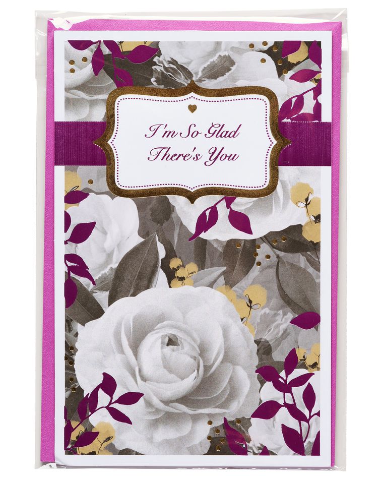 So Glad Floral Valentine's Day Card 