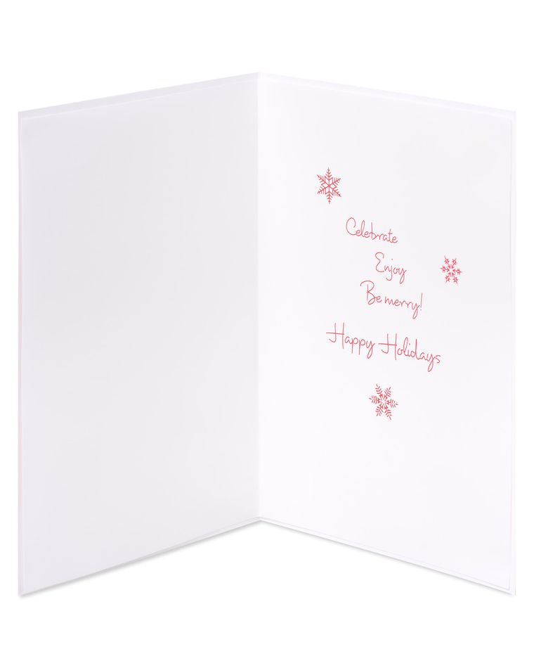 Reindeer in Snow Happy Holidays Greeting Card