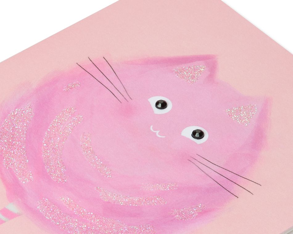 Cotton Candy Cat Birthday Greeting Card