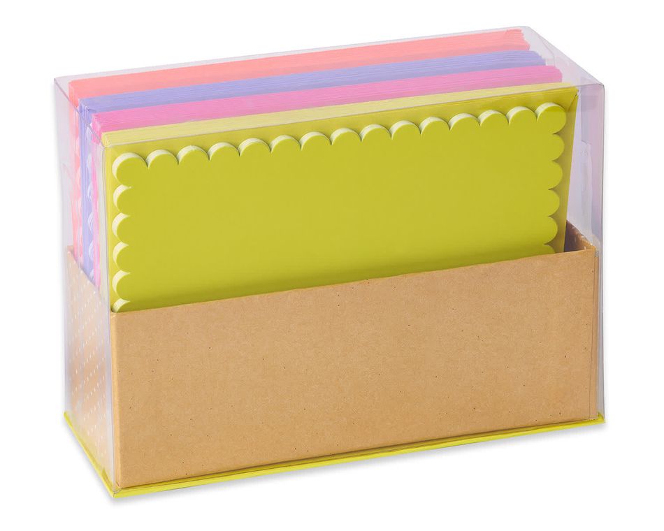 Vibrant Blank Flat Panel Note Cards And Colored Envelopes, 40