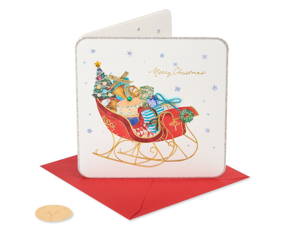 Sleigh with Presents Christmas Greeting Card 