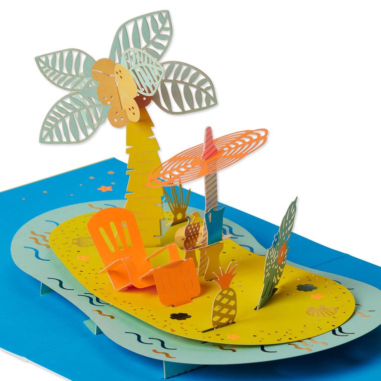 Tropical Pop-Up Birthday Greeting Card