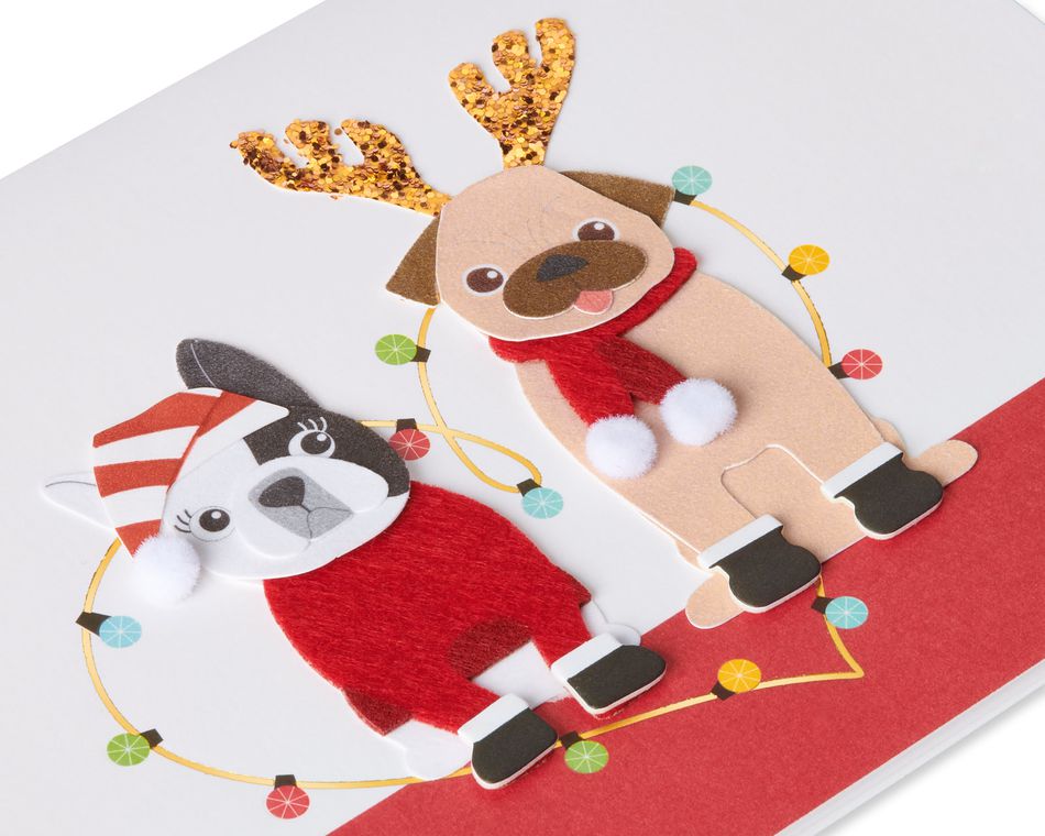 Bright & Festive Dogs Christmas Greeting Card 