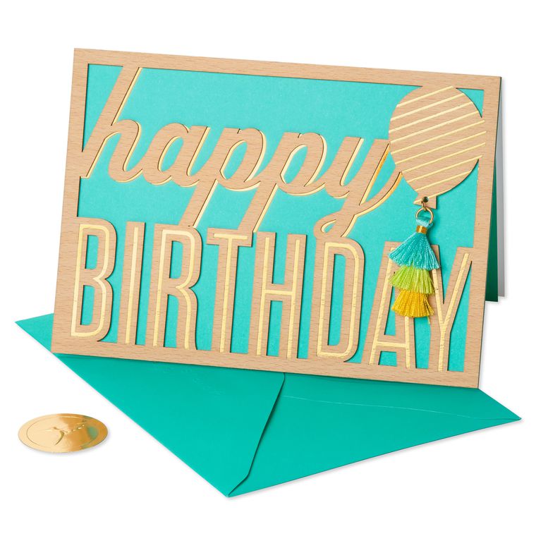 Papyrus Balloon and Tassel Birthday Greeting Card