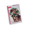 Dog and Cat Christmas Wreath Boxed Cards and White Envelopes, 12-Count