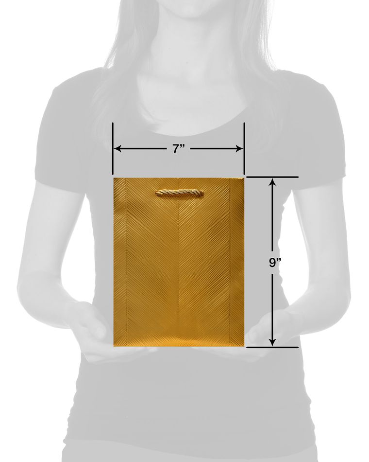 Gold Herringbone Medium Gift Bag, 1 Bag