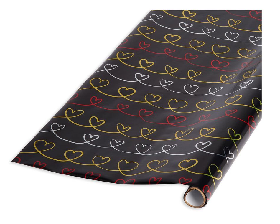 Hearts Scroll Wrapping Paper