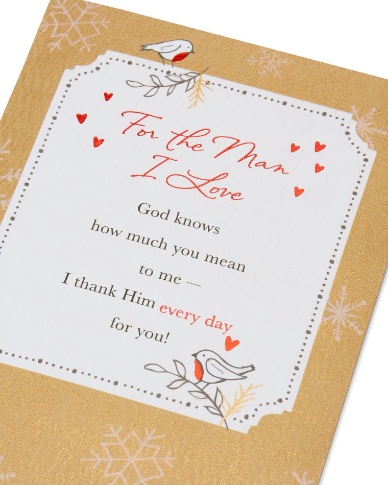 Religious Snowflakes Christmas Card for Husband 