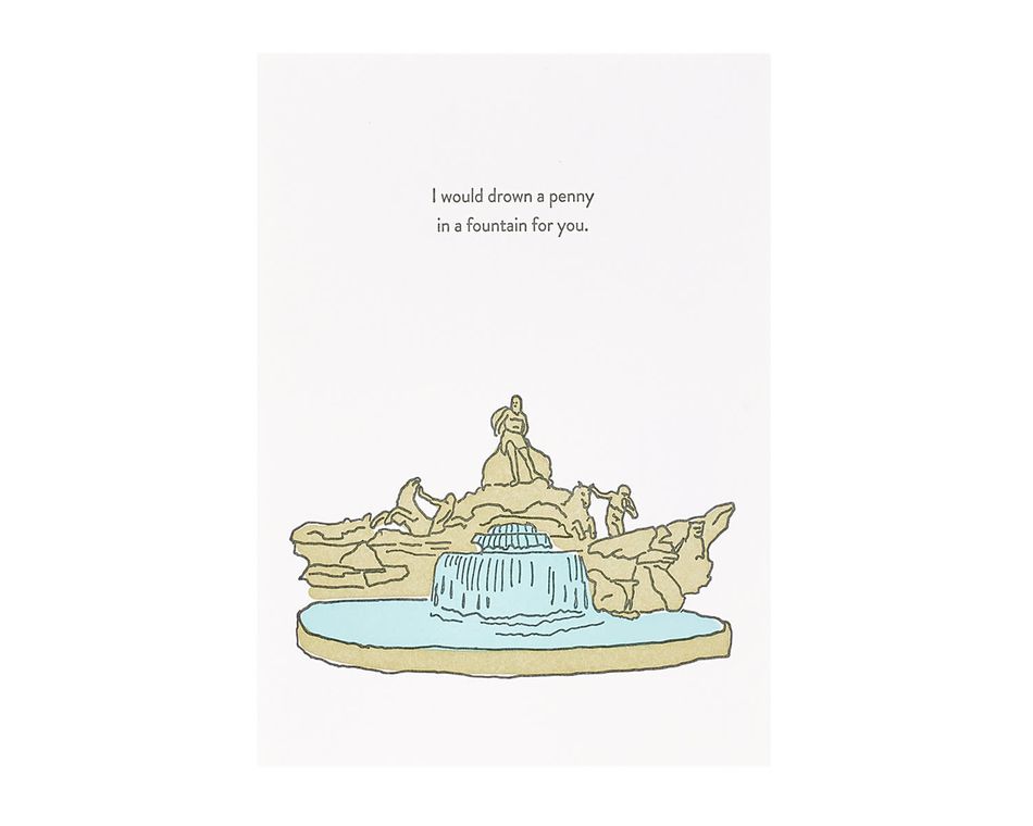 Drown A Penny Good Luck Card