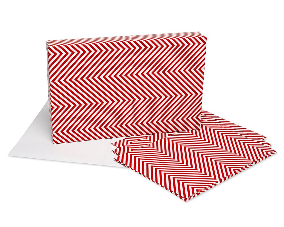 Christmas Wrapping Paper Sheets with Gridlines Bundle, Stripe, Polka Dot and Zigzag,  12-Sheets