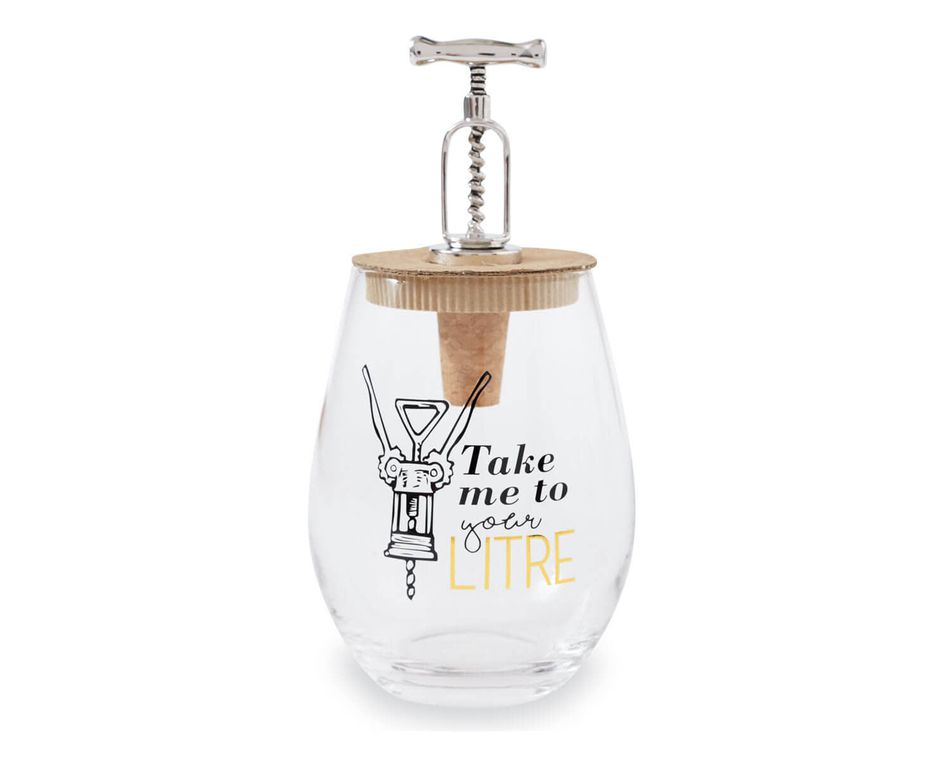 Mud Pie Take Me To Your Litre Corkscrew Wine Glass Sets