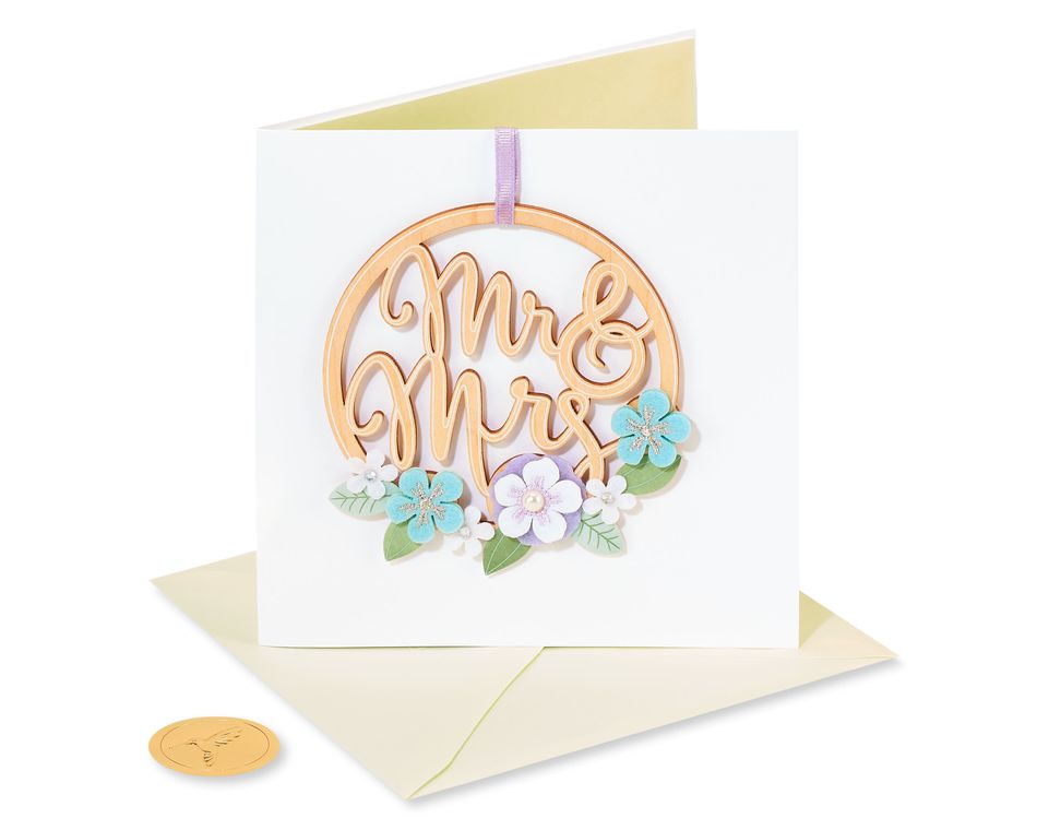 Mr and Mrs wedding day card