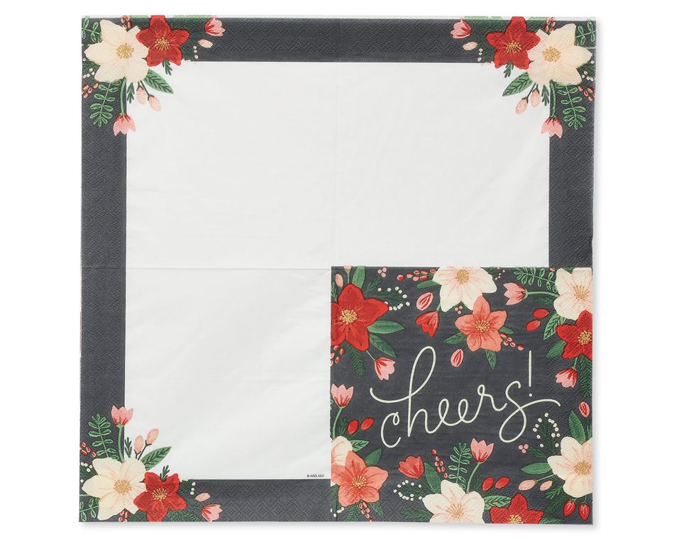 Winter Floral Lunch Napkins, 16-Count