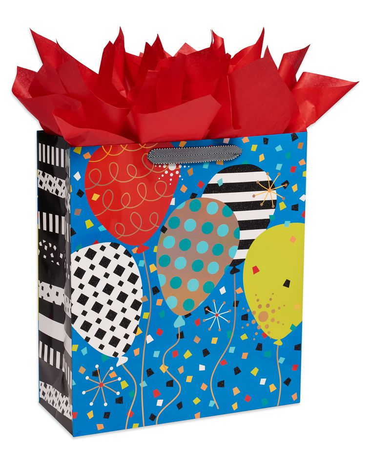 It's A Celebration Jumbo Gift Bag with Scarlett Tissue Paper, 1 Gift Bag and 8 Sheets of Tissue Paper