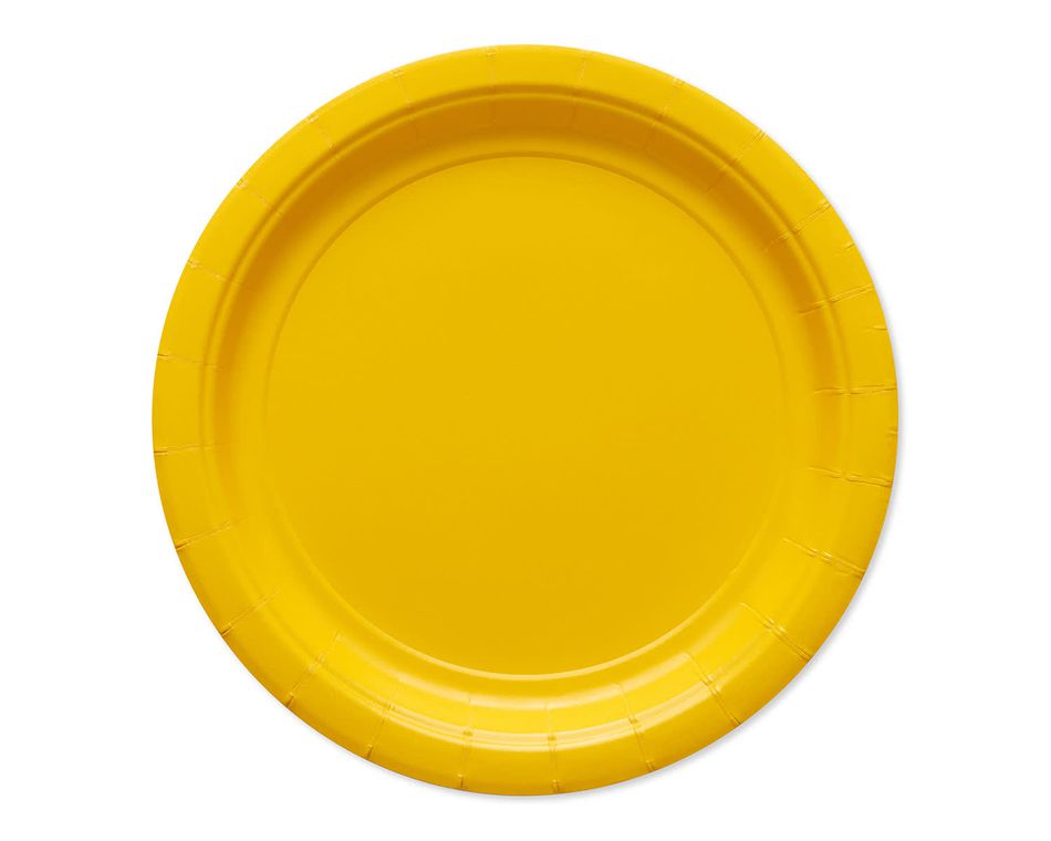 yellow paper dessert plates 20 ct