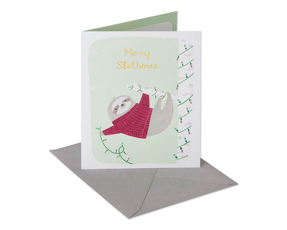 Merry Slothmas Christmas Card 
