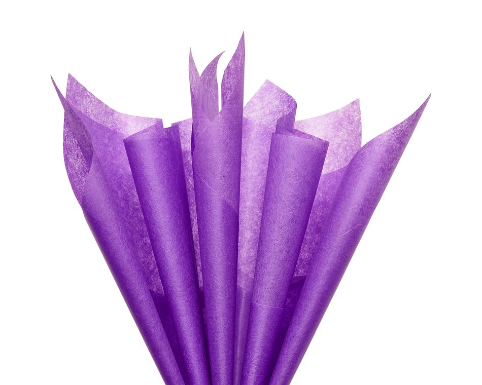 White, Purple, Aqua, Silver Tissue Paper, 8-Sheets