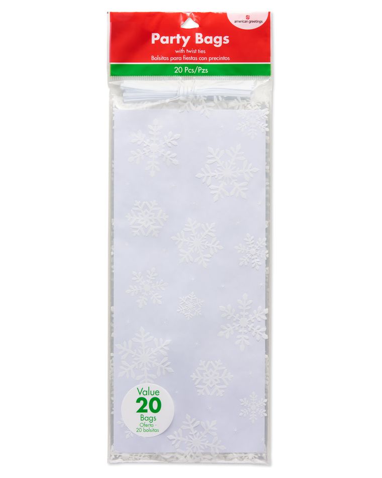 Snowflake Plastic Treat Bags, 20-Count