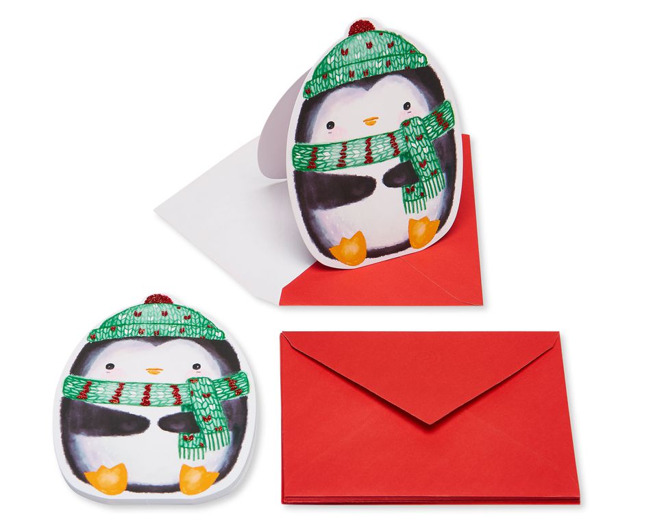 Penguin Christmas Note Cards and Envelopes, 25-Count