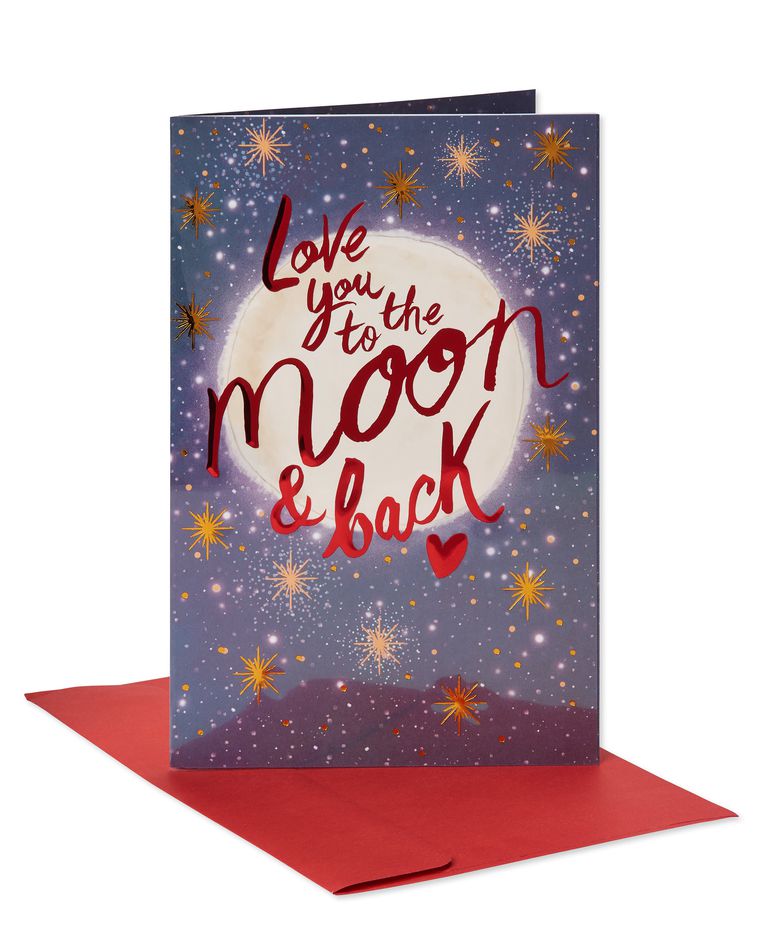Moon and Back Valentine's Day Card