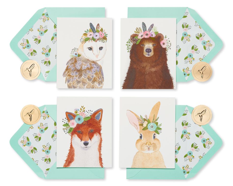 Woodland Animals Boxed Cards and Envelopes, 20-Count