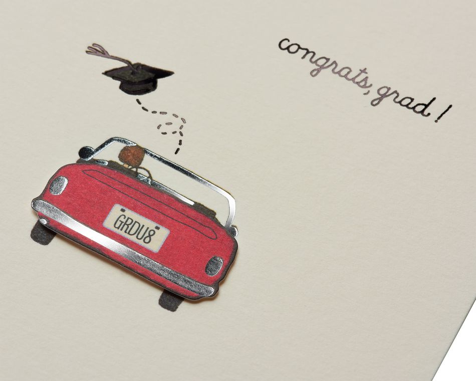 Grad in Car Graduation Greeting Card