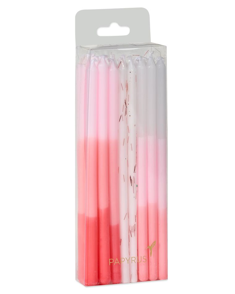 Pink Ombre Birthday Candles, 24-Count