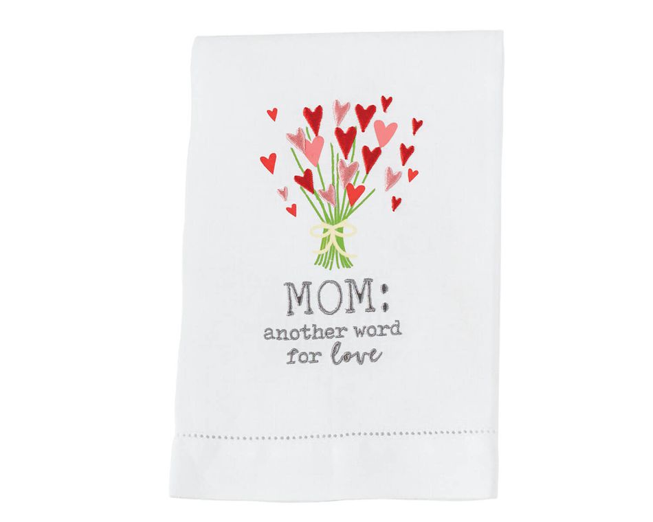 Mud Pie Heart Mom Flower Towel