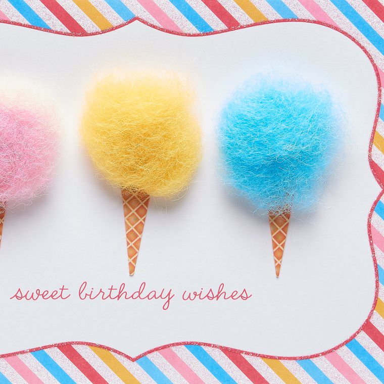 Cotton Candy Birthday Greeting Card